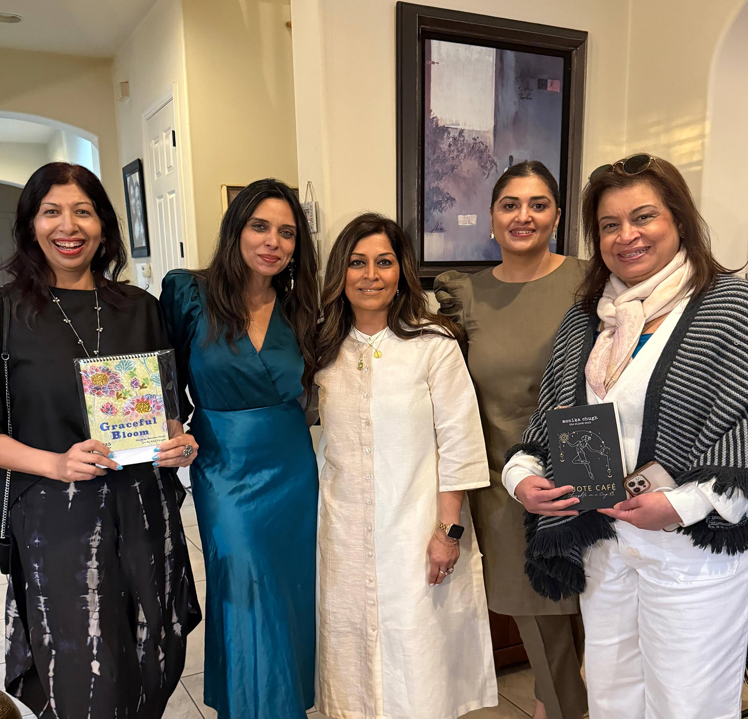 Gathering of 5 women with books